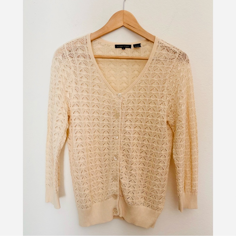 JEANNE PIERRE Women's Cream Cardigan